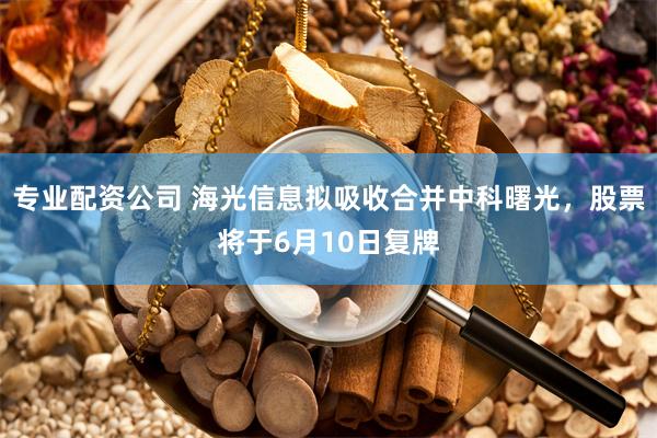 专业配资公司 海光信息拟吸收合并中科曙光，股票将于6月10日复牌