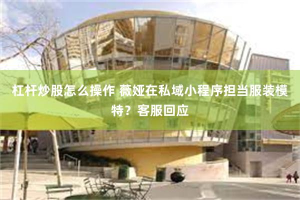 杠杆炒股怎么操作 薇娅在私域小程序担当服装模特？客服回应