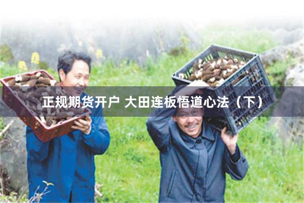 正规期货开户 大田连板悟道心法（下）